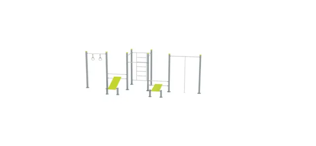 Denfit Streetworkout DSW4574 træningsstation med ringe