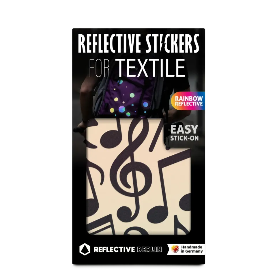 Reflective Berlin Music tekstilsticker refleks noder