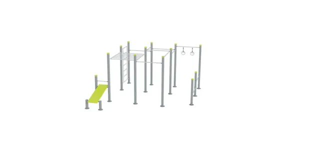 Denfit DSW4593 monkey bar pullup ringe bænk station