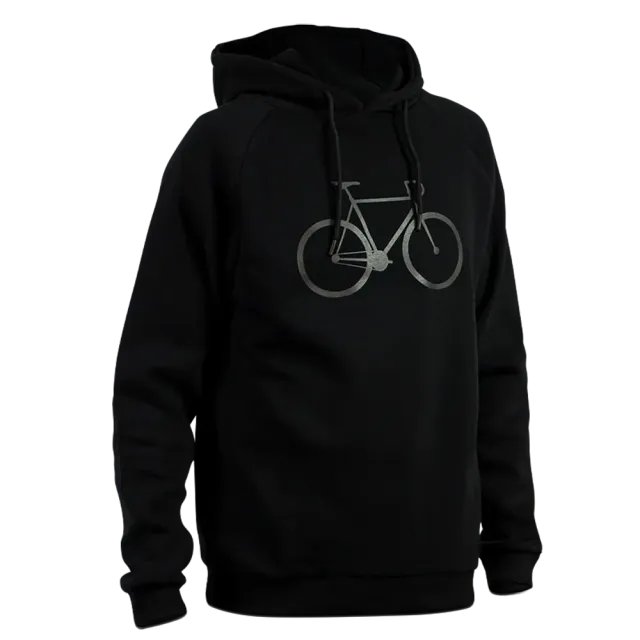 Reflective Berlin Bicycle hoodie sort refleks str. M