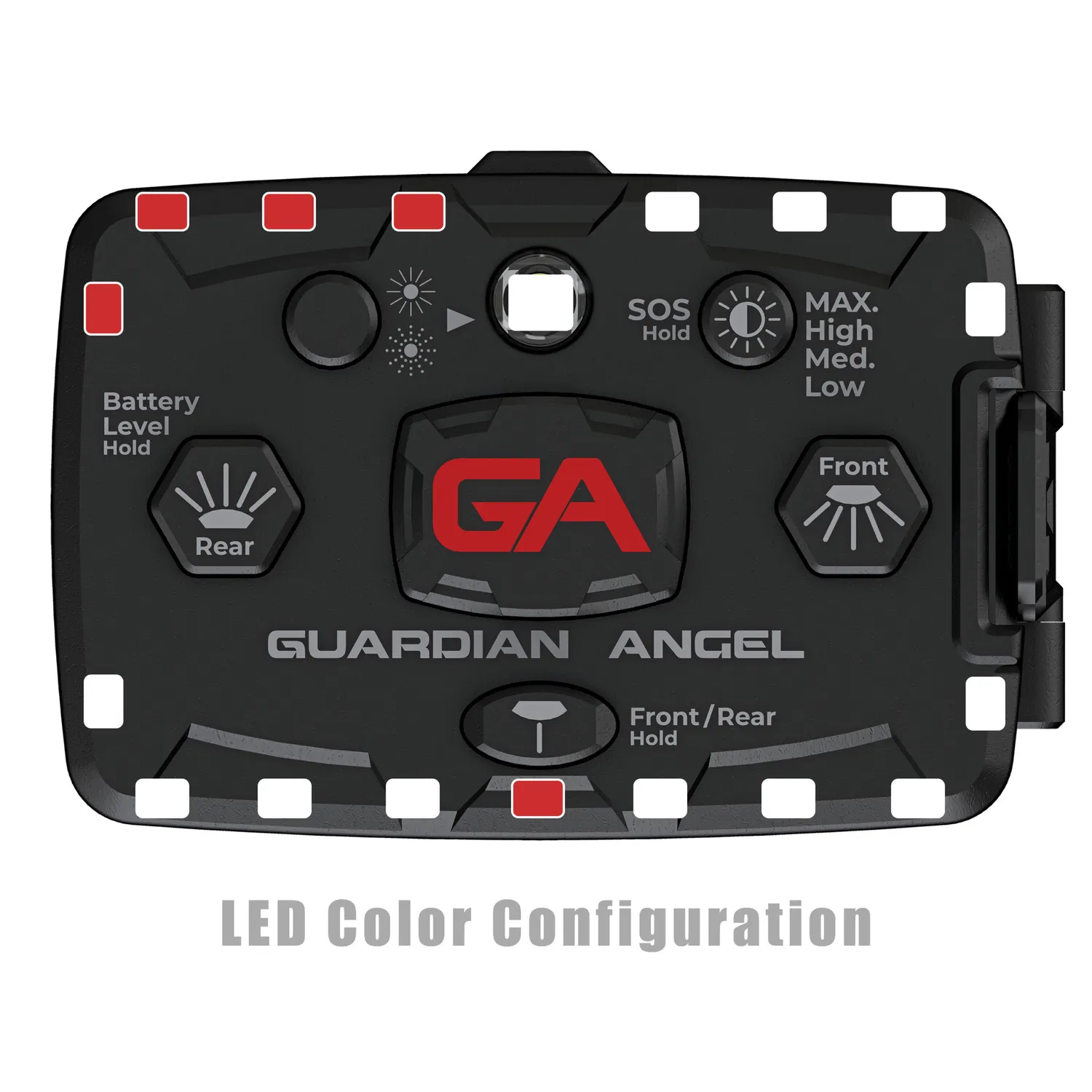 Guardian Angel Elite Series træningslygte hvid-hvid-rød 800 lumen
