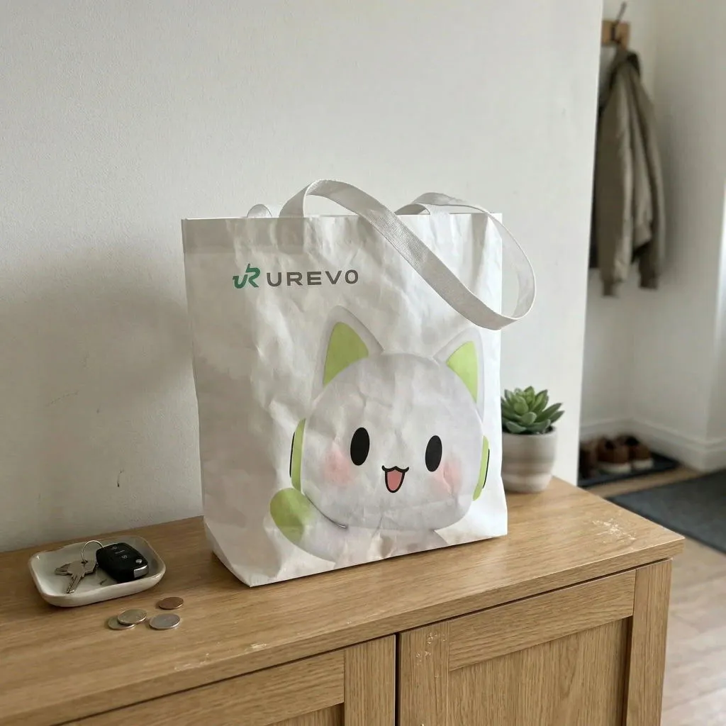 Urevo Waterproof Magnetic totebag hvid vandtæt
