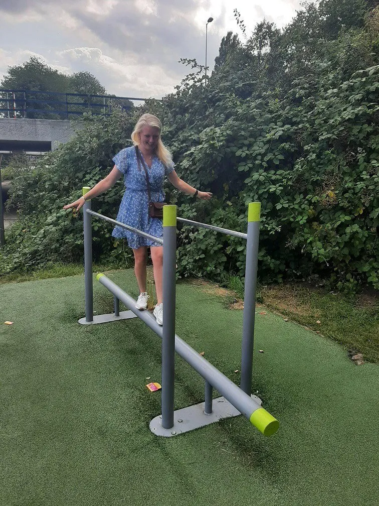 Denfit BasixFit Balance Beam Bars balancebom med støttegreb