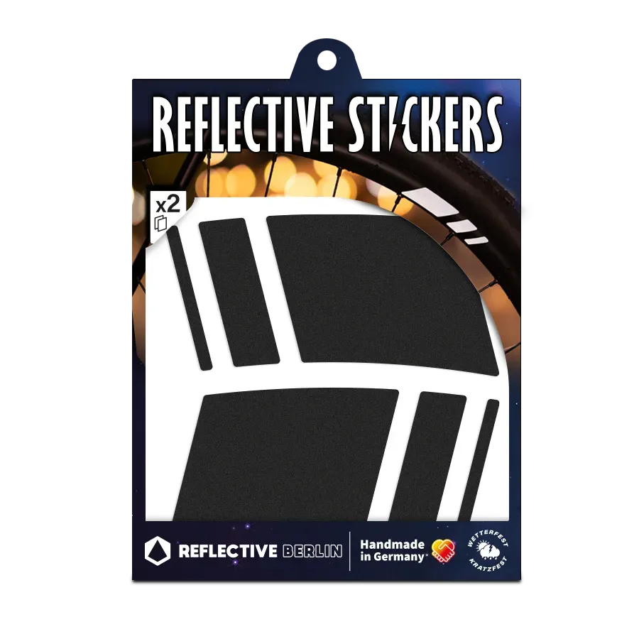 REFLECTIVE BERLIN Racer fælgstickers sort 20 mm 10 stk