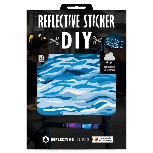 Reflective Berlin Pool DIY refleksark blå klip selv