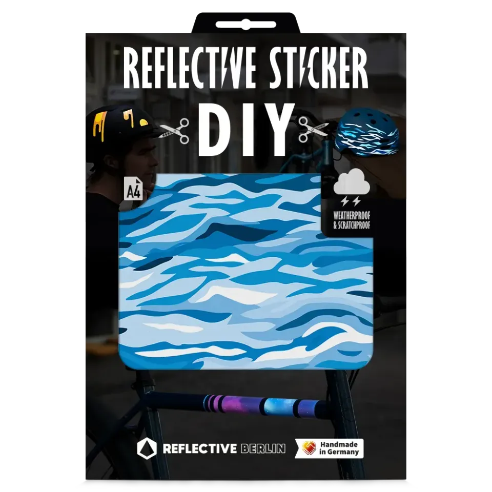 Reflective Berlin Pool DIY refleksark blå klip selv