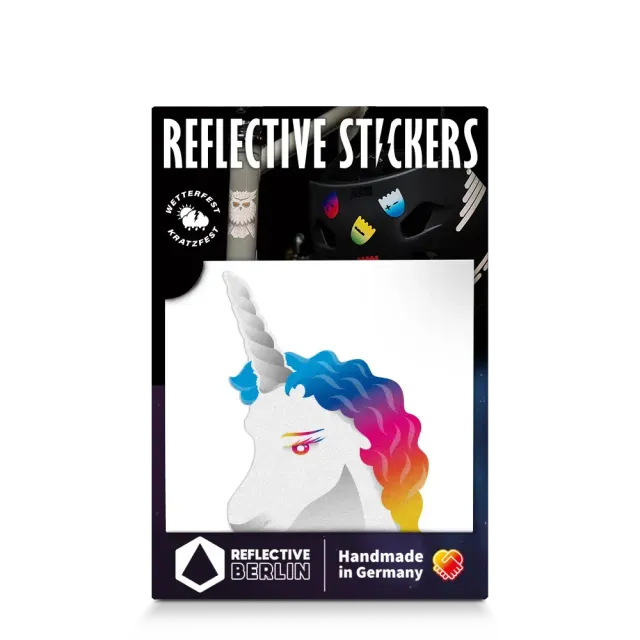 REFLECTIVE BERLIN Einhorn refleksklistermærke sort