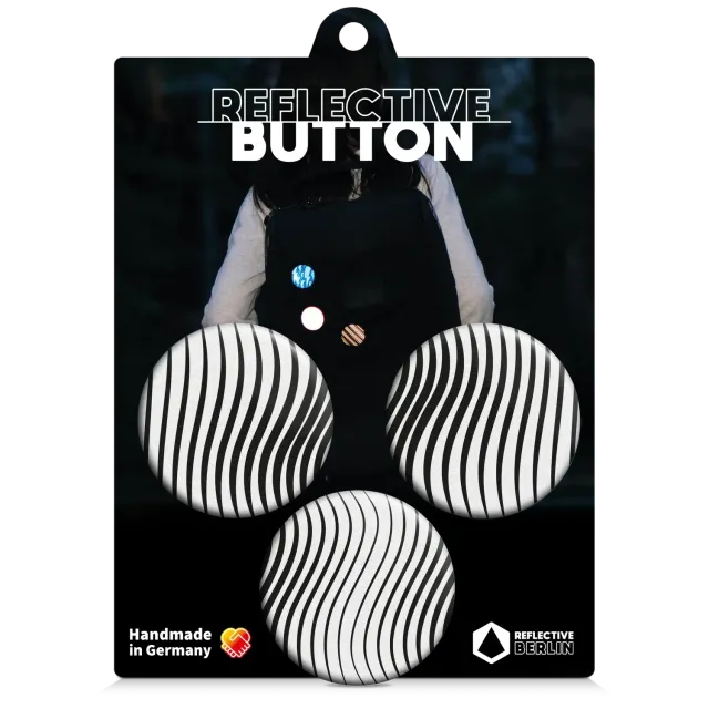 Reflective Berlin Dunes refleks-button 50 mm sort