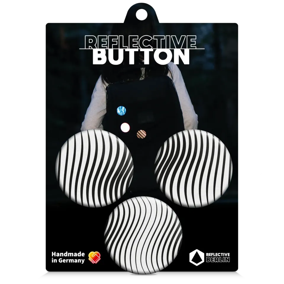 Reflective Berlin Dunes refleks-button 50 mm sort