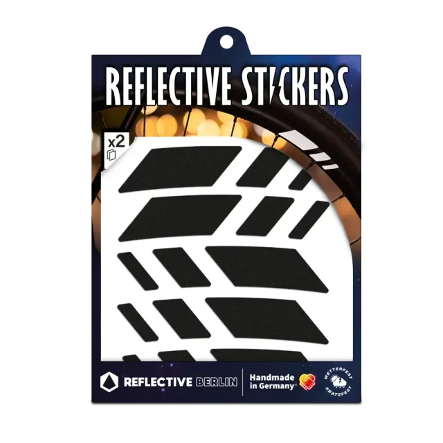 REFLECTIVE BERLIN Racer fælgstickers sort 20 mm 10 stk