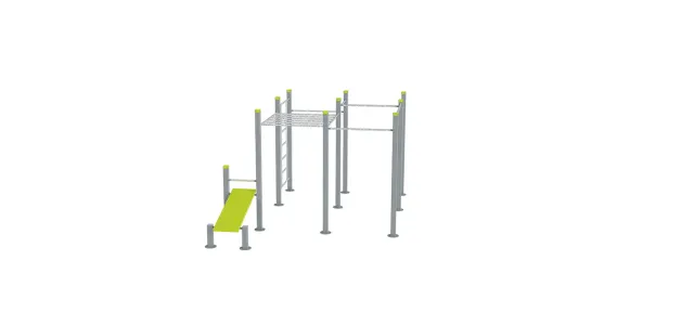 Denfit DSW4586 monkey bar væg 7 barer bænk