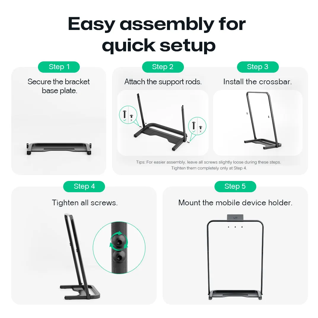 Urevo Walking Pad gelænder med holder robust