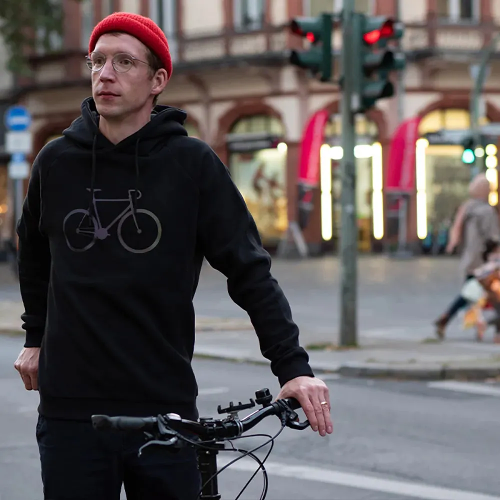 Reflective Berlin Bicycle hoodie sort refleks str. M