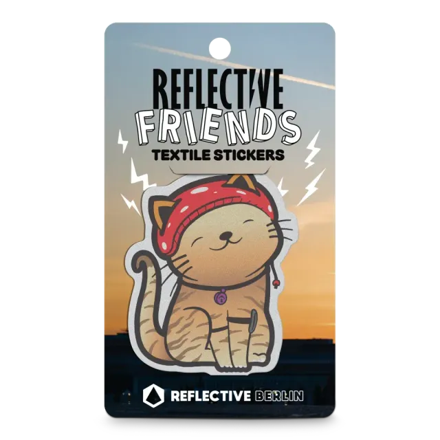 Reflective Berlin Friends Miez tekstilsticker kat refleks