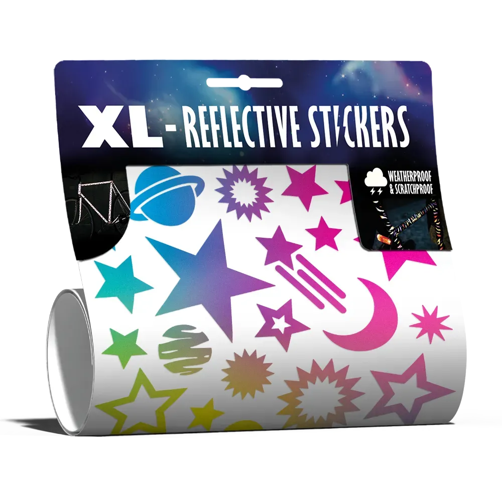 Reflective Berlin XL Sticker Kit Stars refleksklistermærker rainbow