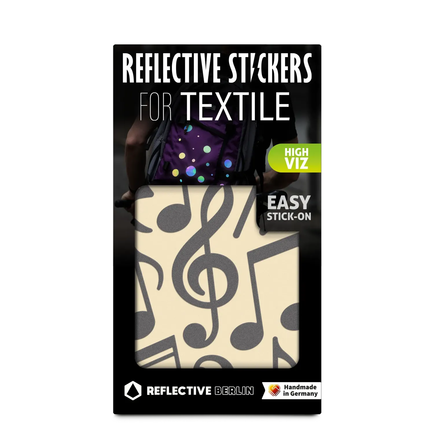 Reflective Berlin Music tekstilsticker refleks noder