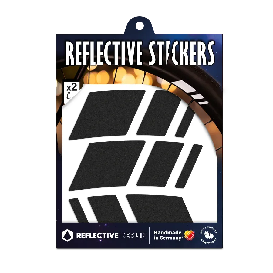 REFLECTIVE BERLIN Racer fælgstickers sort 20 mm 10 stk