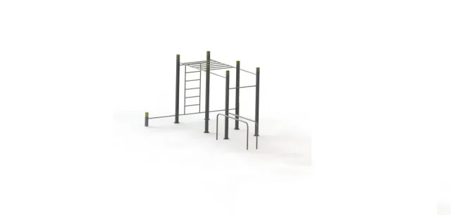Denfit C003 udendørs fitnessstativ kompakt