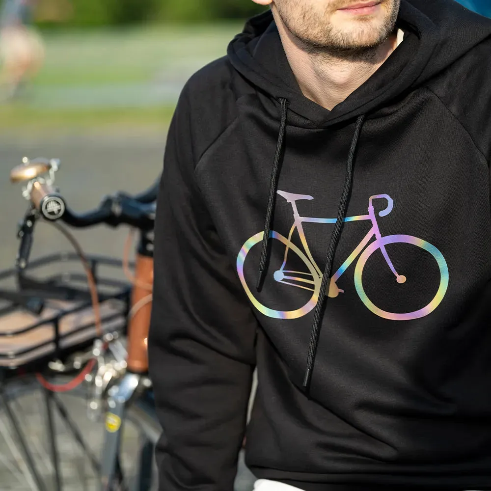 Reflective Berlin Bicycle hoodie sort refleks str. M