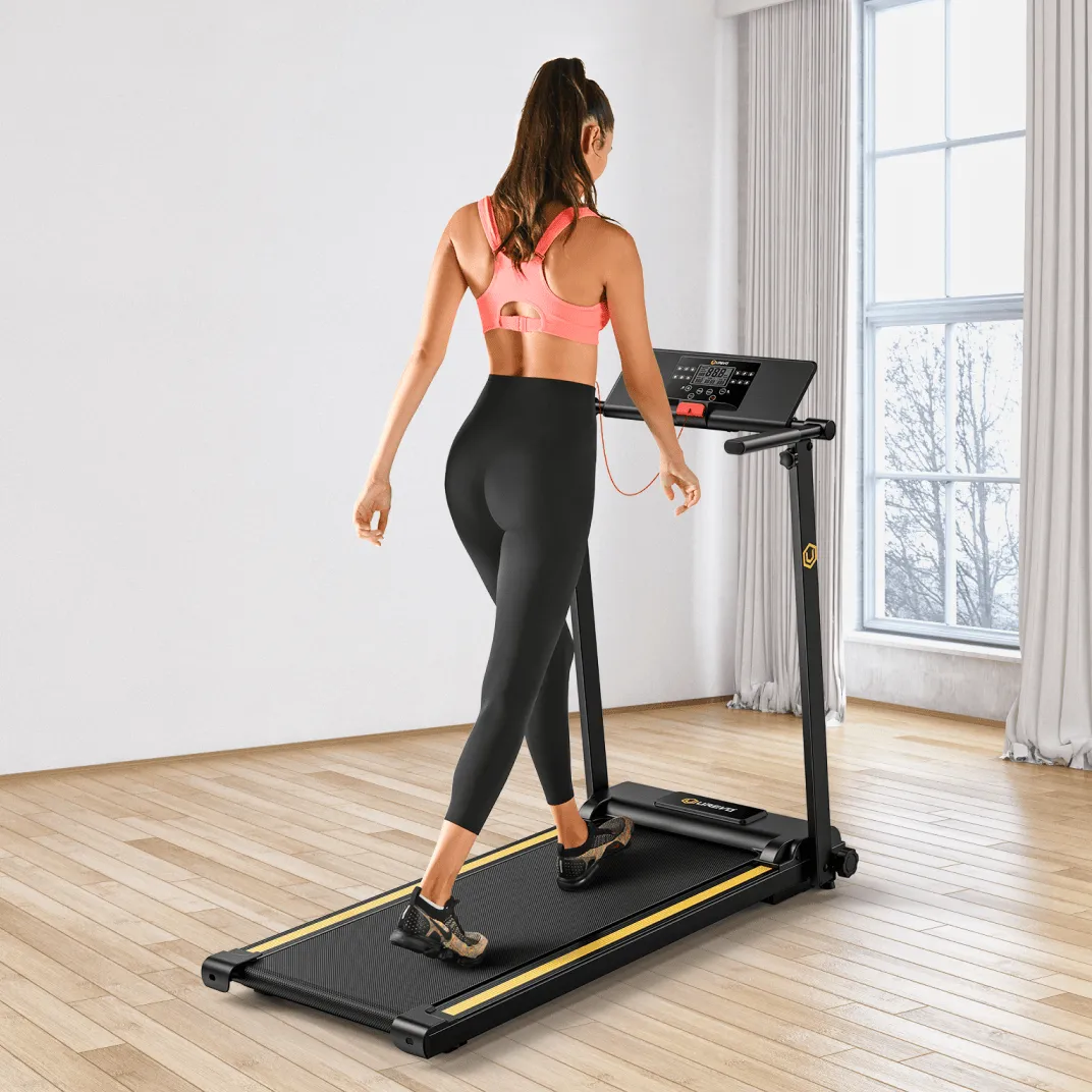 Urevo Foldi Mini løbebånd sort med HIIT-programmer