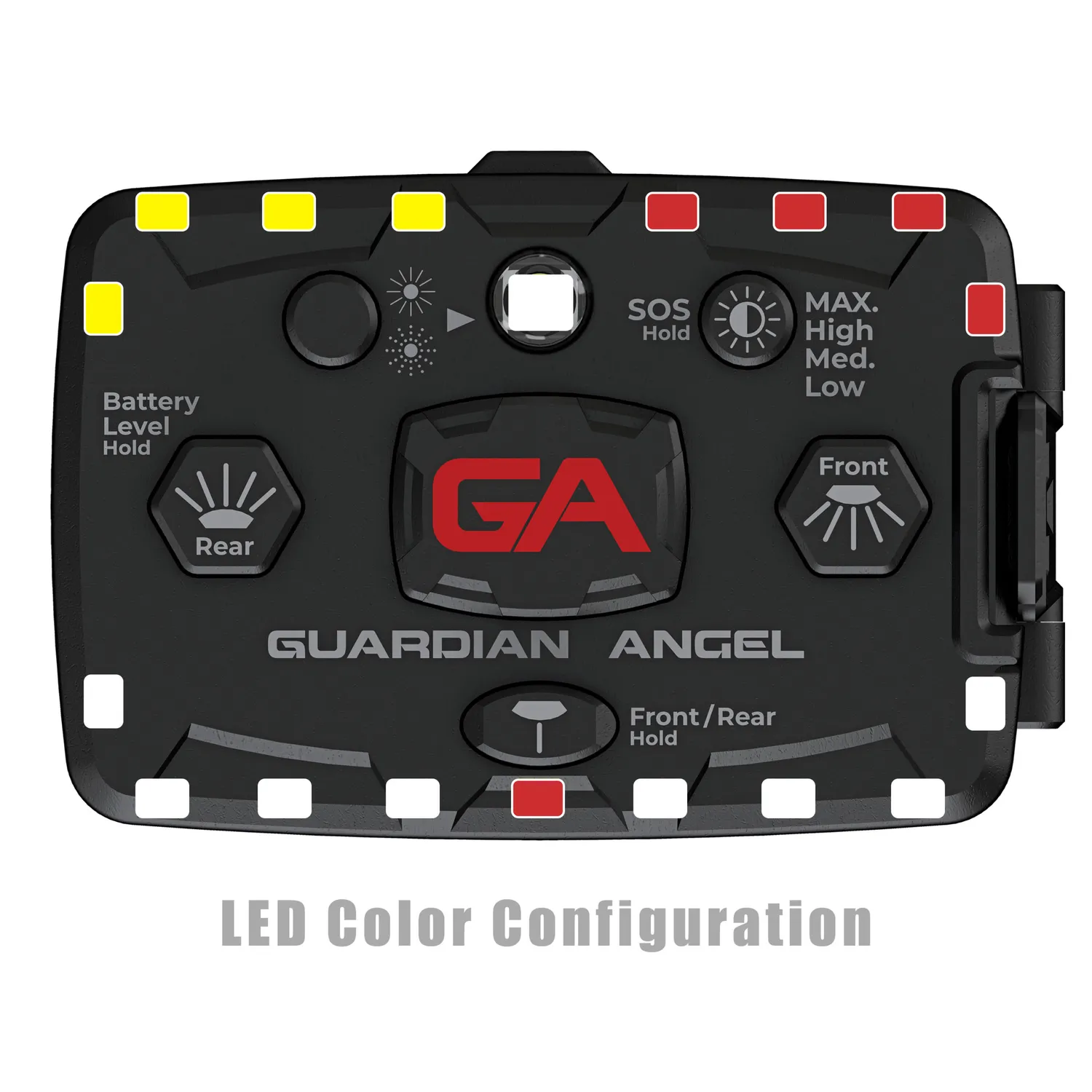 Guardian Angel Elite Series sikkerhedslygte hvid/rød-gul 800lm