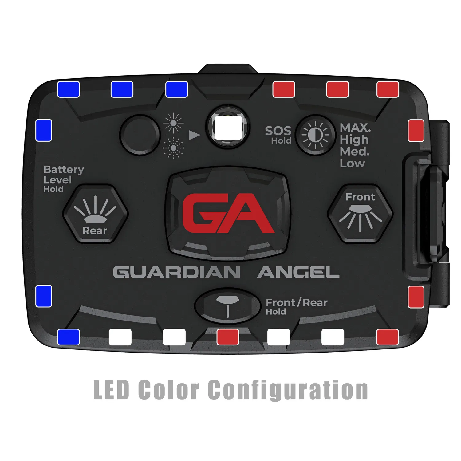 Guardian Angel Elite Series Rød/Blå træningslygte 800 lumen