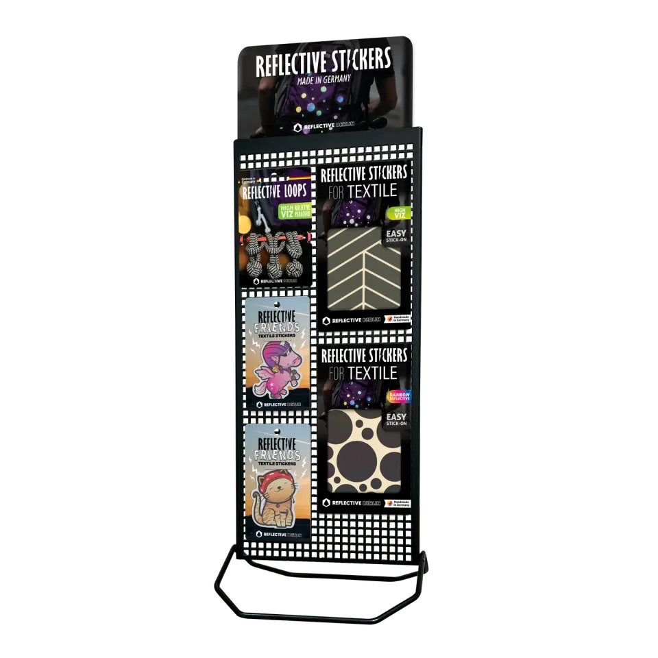 Reflective Berlin tekstilmærke bundle 19 stk med display