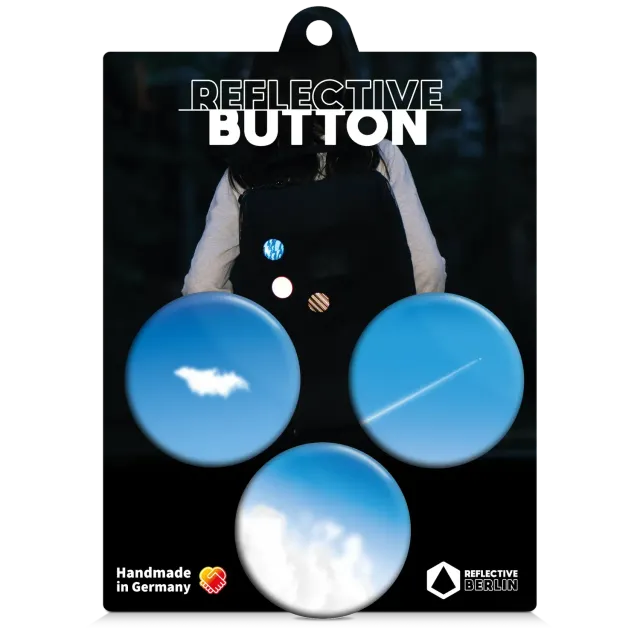Reflective Berlin Clouds pin blå 3-pak reflekterende