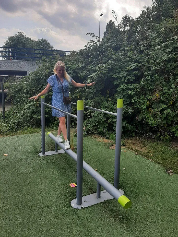 Denfit BasixFit Balance Beam Bars balancebom med støttegreb