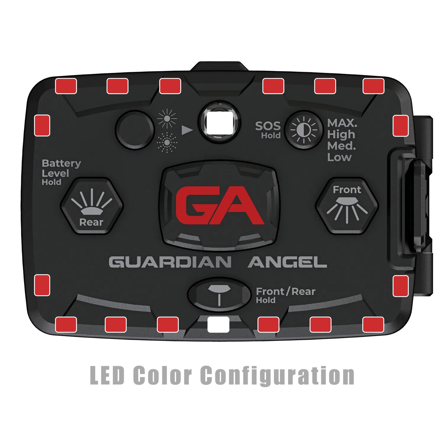 Guardian Angel Elite Series lygte rød/rød 800 lumen