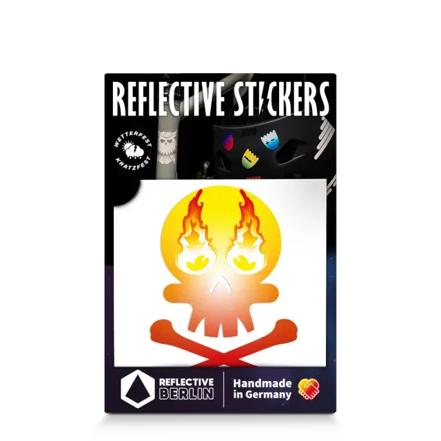 Reflective Berlin Totenkopf klistermærker fire reflekterende