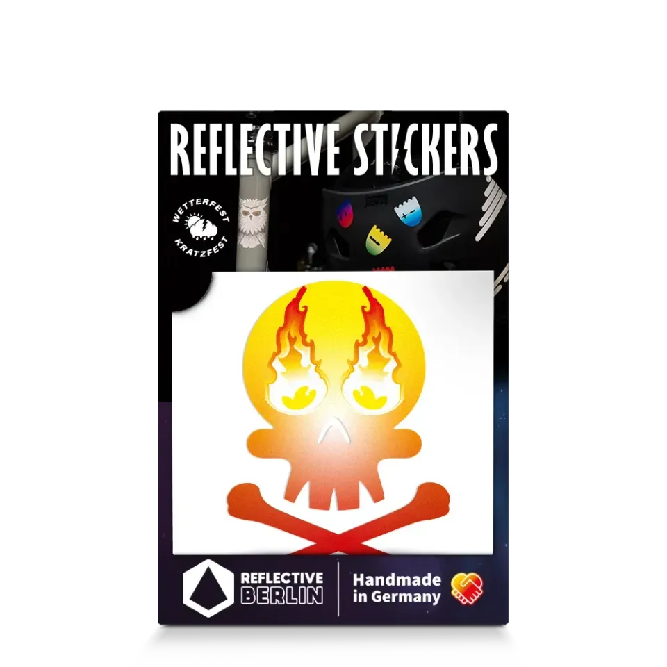 Reflective Berlin Totenkopf klistermærker fire reflekterende