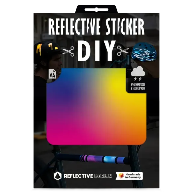 Reflective Berlin Gradient DIY refleksklistermærke A4 rainbow
