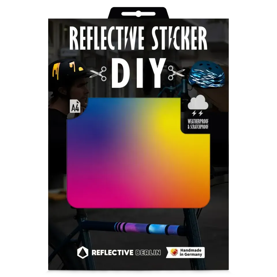 Reflective Berlin Gradient DIY refleksklistermærke A4 rainbow