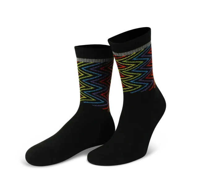 Reflective Berlin Rainbow Lightning løbesokker sort 42-46