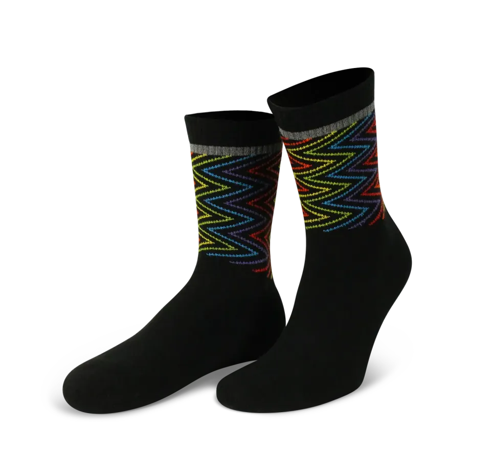 Reflective Berlin Rainbow Lightning løbesokker sort 42-46