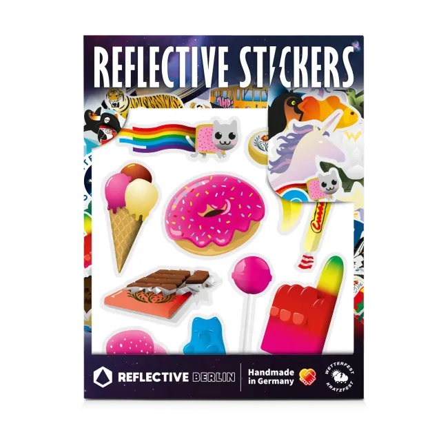 Reflective Berlin Sweets refleksklistermærker 12 stk slik