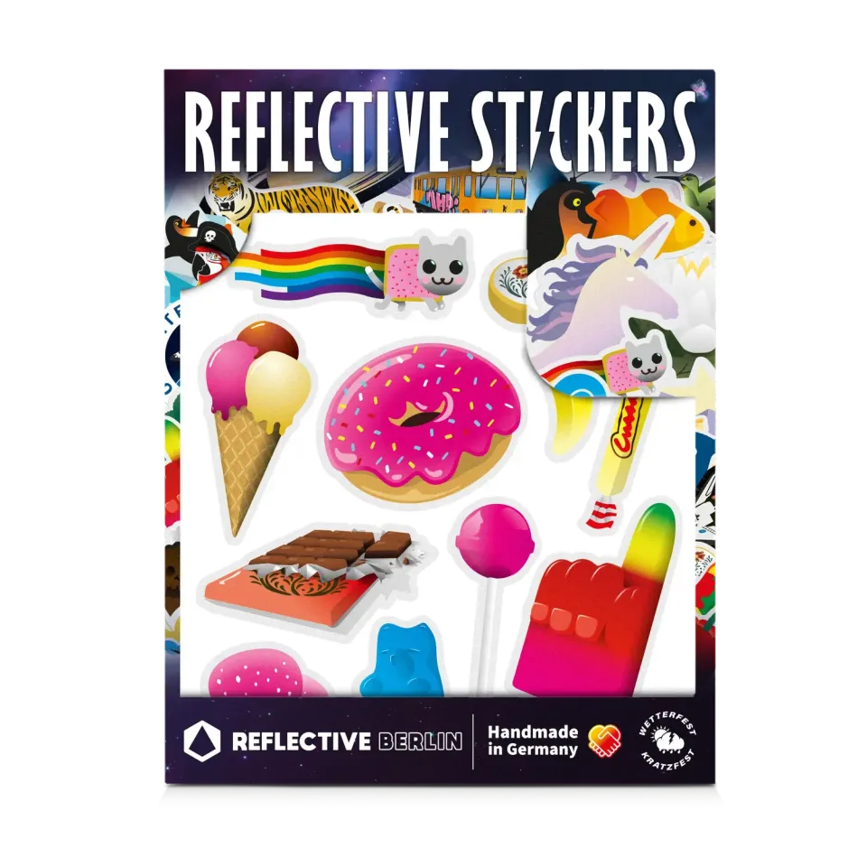 Reflective Berlin Sweets refleksklistermærker 12 stk slik