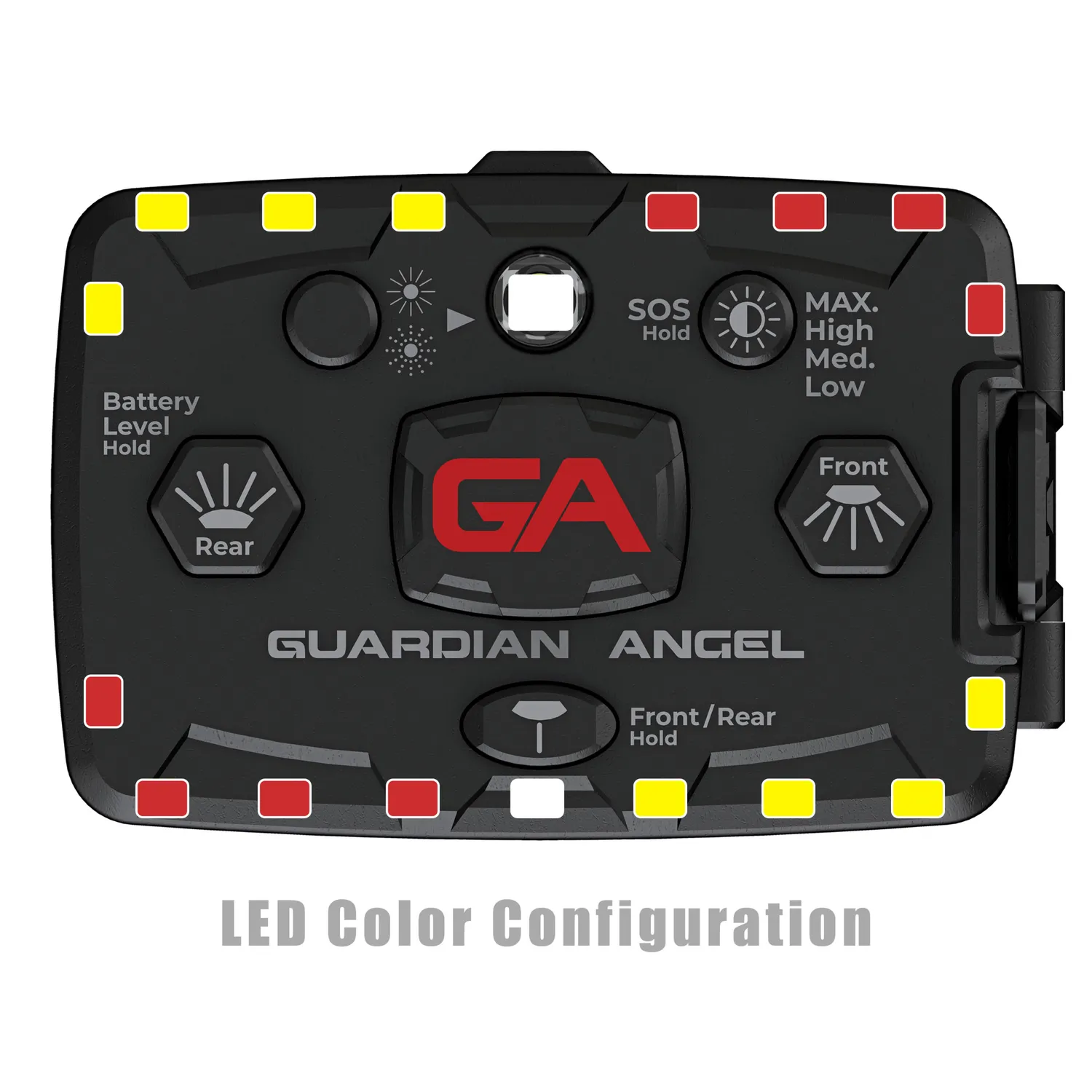 Guardian Angel Elite Series lygte rød/gul 800 lumen